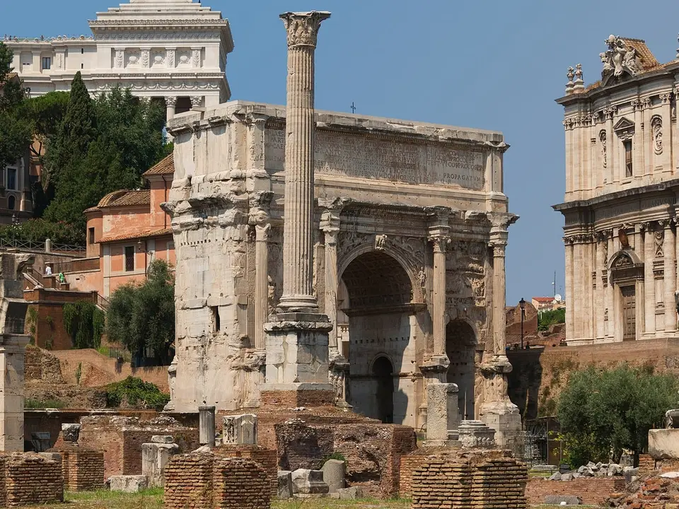 Arch of Septimius Severus and the Column of Phocas, Forum Romanum