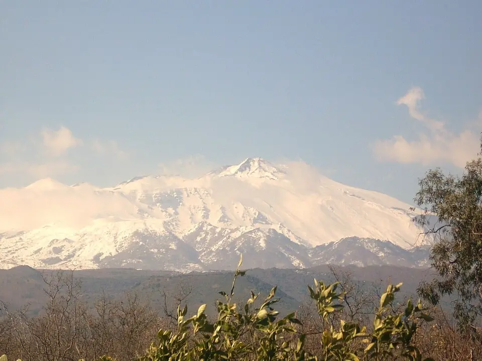 Mount Etna in wintertime
